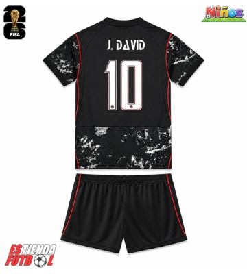 Canadá Jonathan David #10 Segunda Equipación Niños Mundial 2026 Manga Corta (+ Pantalones cortos)